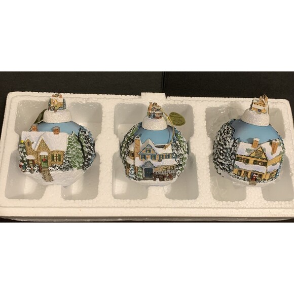 Other - Thomas Kinkade Winter Memories Houses Ornament Collection Bradford Ed Victorian